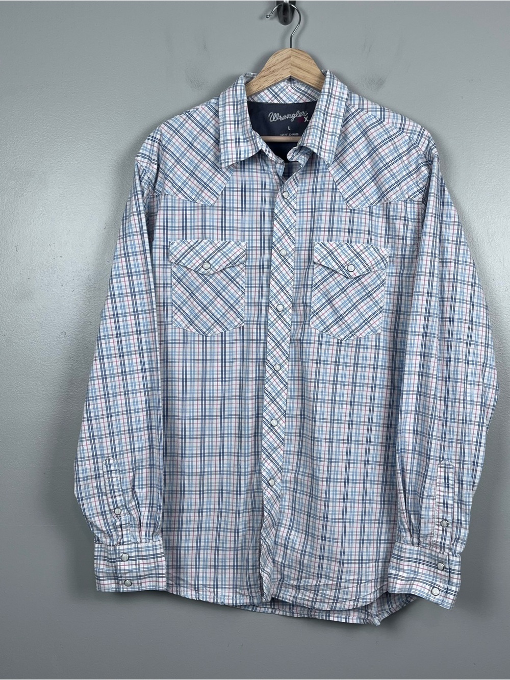 Wrangler 20X Men's Pearl Snap Western Long Sleeve Shirt Size L; Ranch, Rodeo